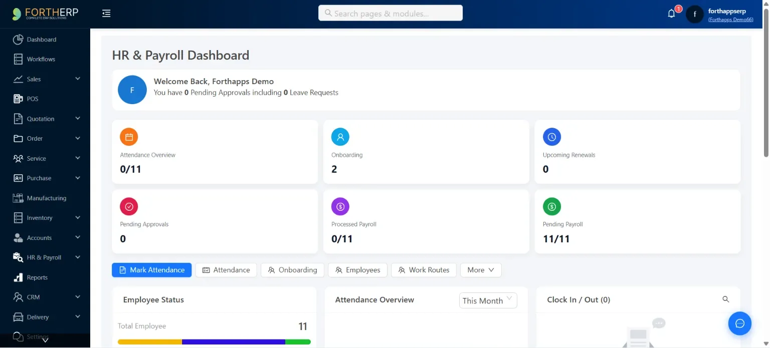 ForthHRMS Interface